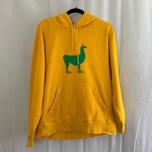 Nike SB Llama Fleece Skate Hoodie in Yellow Mens Size Small